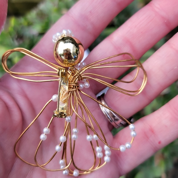 Vintage Hand Made wire and bead brooch 2 inch very cute ✨ - Picture 3 of 5